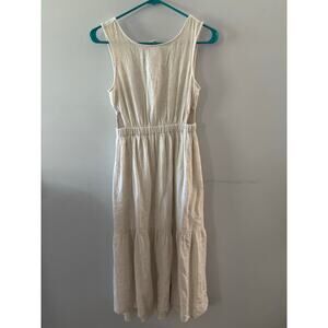 Sincerely Jules Womens Linen Blend Dress Size Small Cream Cottagecore Minimalist
